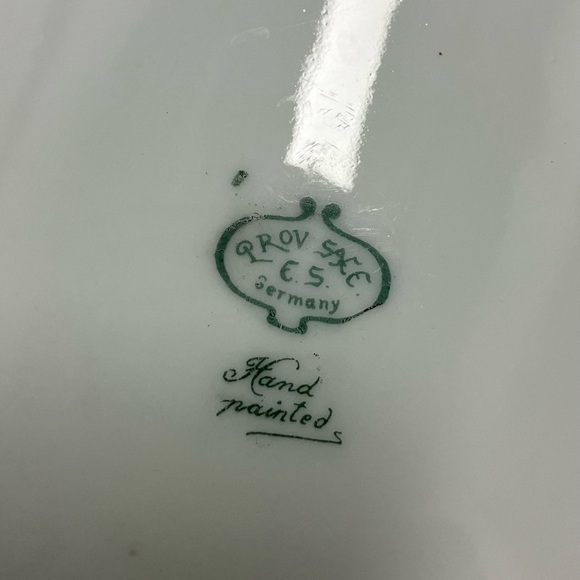 Antique PROV SXE E.S. Germany Porcelain Plate Hand Painted - Picture 6 of 7